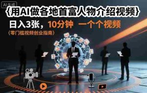 用AI做各地首富人物介绍视频,日入3张,10分钟一个视频-中创网-专注创业项目分享_资源整合-心诚资源网