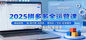 2025拼多多全运营课:基础搭建,强/弱付费/自然流,黑科技 + 切车/旺季爆单-中创网-专注创业项目分享_资源整合-心诚资源网