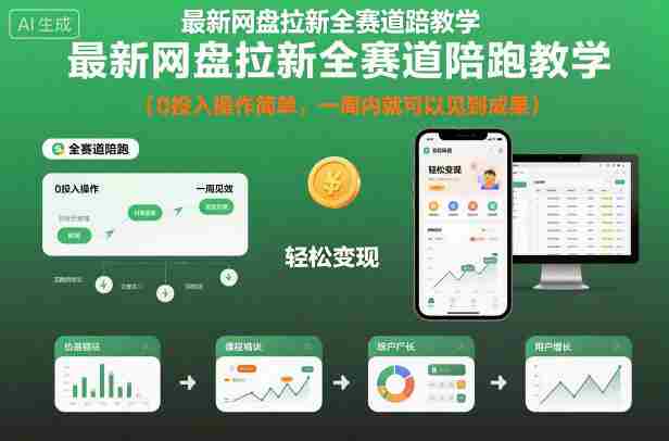 最新网盘拉新全赛道陪跑教学，0投入操作简单，一周内就可以见到成果-中创网-专注创业项目分享_资源整合-心诚资源网