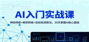 AI入门实战课:神经网络+卷积网络+目标检测算法,30天掌握AI核心基础-中创网-专注创业项目分享_资源整合-心诚资源网