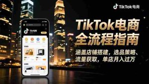 （16524期）TikTok电商全流程指南，涵盖店铺搭建、选品策略、流量获取，单店月入过万-中创网-专注创业项目分享_资源整合-心诚资源网