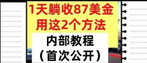 1天躺收87美刀，用这2个方法，长期稳定，超简单，内部教程-中创网-专注创业项目分享_资源整合-心诚资源网