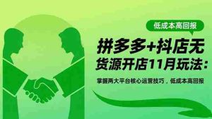 （16546期）拼多多+抖店无货源开店11月玩法：掌握两大平台核心运营技巧，低成本高回报-中创网-专注创业项目分享_资源整合-心诚资源网