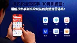 (16448期)拼多多运营高手-10月训练营:讲解从新手到高阶玩法的完整运营体系!-中创网-专注创业项目分享_资源整合-心诚资源网